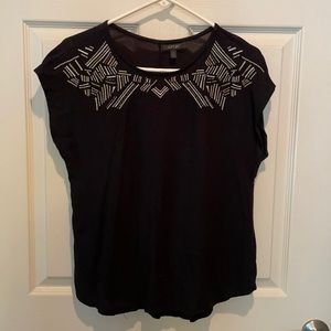 Apt. 9 Blouse - Black with Aztec Design